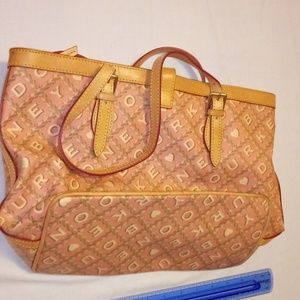 Dooney & Bourke pink and brown leather hand bag